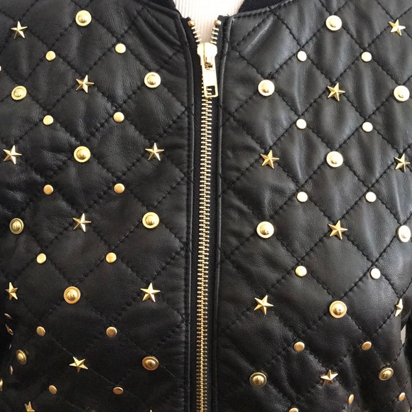 Studded REAL Leather Bomber - Picture 6 of 8
